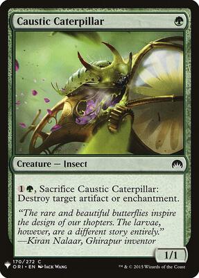 Caustic Caterpillar card from The List Reprints