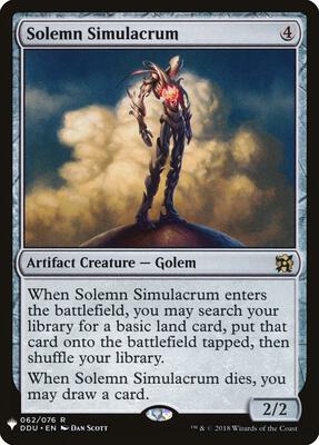 Solemn Simulacrum card from The List Reprints