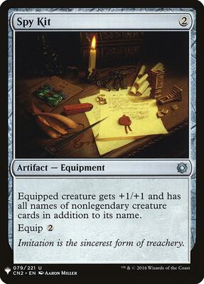 Spy Kit card from The List Reprints