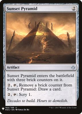 Sunset Pyramid card from The List Reprints