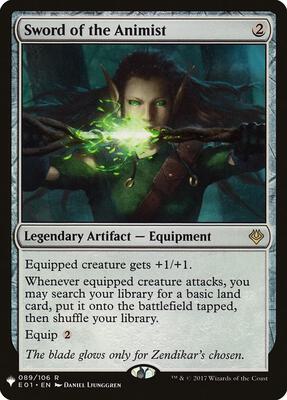 Sword of the Animist (E01) card from The List Reprints