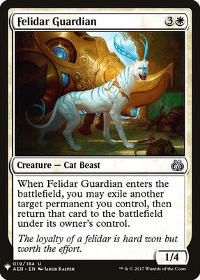 Felidar Guardian card from The List Reprints