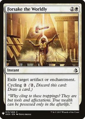 Forsake the Worldly card from The List Reprints