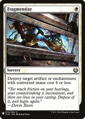 Fragmentize card from The List Reprints