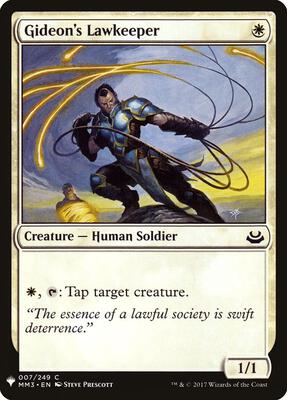 Gideon's Lawkeeper card from The List Reprints