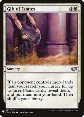 Gift of Estates card from The List Reprints