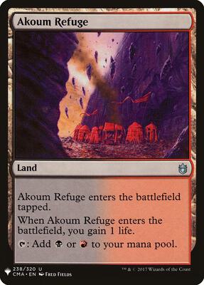 Akoum Refuge card from The List Reprints
