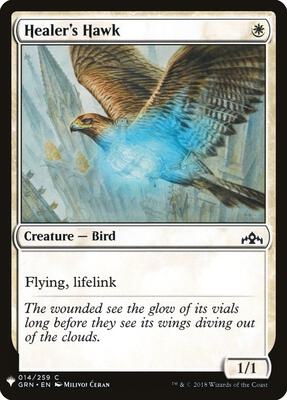 Healer's Hawk card from The List Reprints
