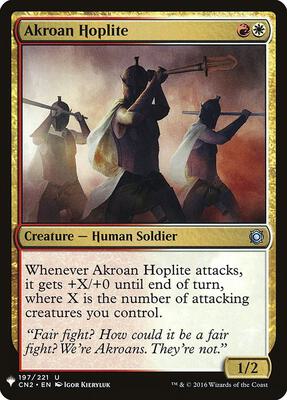 Akroan Hoplite card from The List Reprints