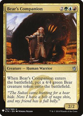 Bear's Companion card from The List Reprints