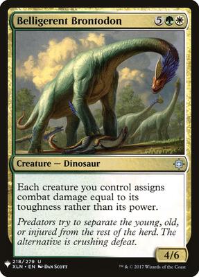 Belligerent Brontodon card from The List Reprints