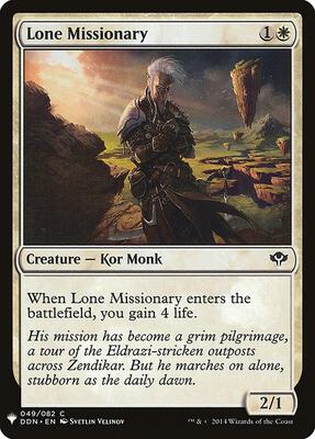 Lone Missionary card from The List Reprints