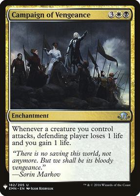 Campaign of Vengeance card from The List Reprints