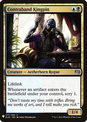 Contraband Kingpin card from The List Reprints