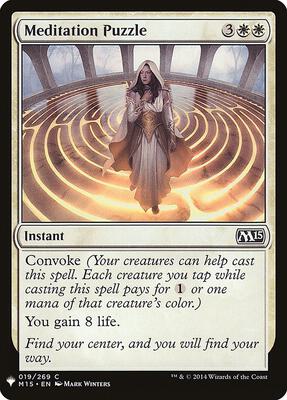 Meditation Puzzle card from The List Reprints
