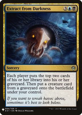 Extract from Darkness card from The List Reprints