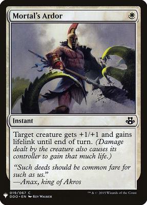 Mortal's Ardor card from The List Reprints