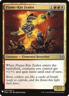 Flame-Kin Zealot card from The List Reprints