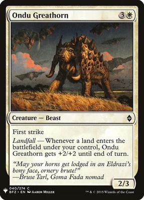 Ondu Greathorn card from The List Reprints