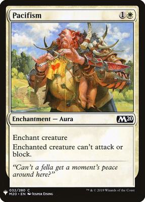 Pacifism card from The List Reprints