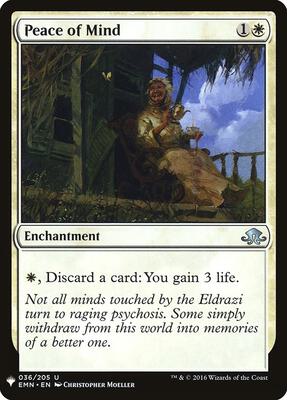 Peace of Mind card from The List Reprints