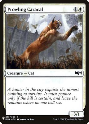 Prowling Caracal card from The List Reprints