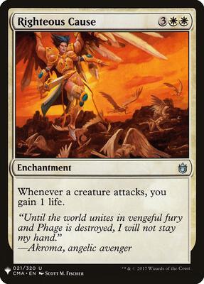 Righteous Cause card from The List Reprints