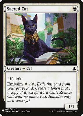 Sacred Cat card from The List Reprints