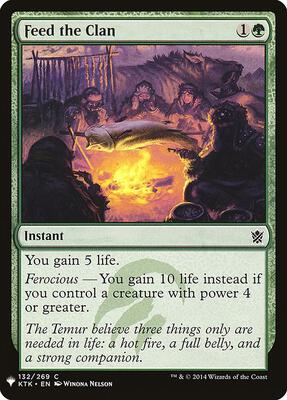 Feed the Clan card from The List Reprints