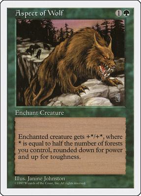 Aspect of Wolf card from Fifth Edition