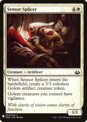 Sensor Splicer card from The List Reprints