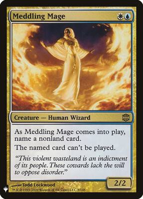 Meddling Mage card from The List Reprints