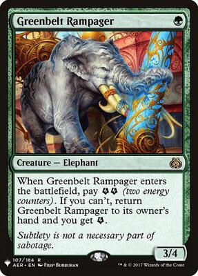 Greenbelt Rampager card from The List Reprints