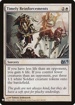 Timely Reinforcements card from The List Reprints
