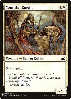 Youthful Knight card from The List Reprints