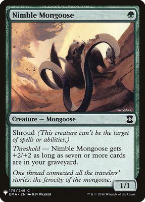 Nimble Mongoose card from The List Reprints