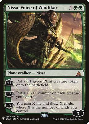 Nissa, Voice of Zendikar card from The List Reprints