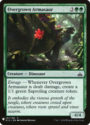 Overgrown Armasaur card from The List Reprints