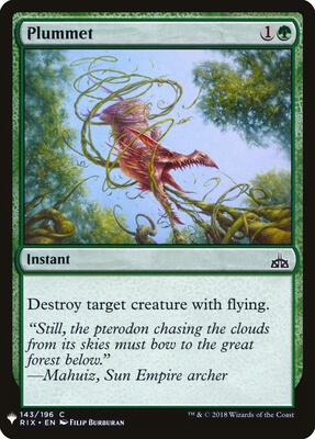 Plummet card from The List Reprints