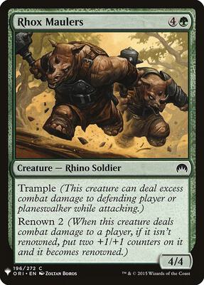 Rhox Maulers card from The List Reprints