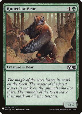 Runeclaw Bear card from The List Reprints