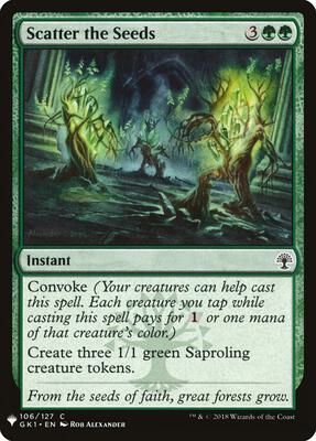 Scatter the Seeds card from The List Reprints
