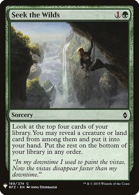 Seek the Wilds card from The List Reprints
