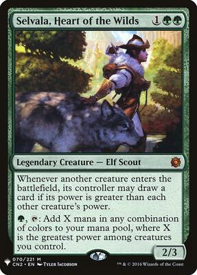 Selvala, Heart of the Wilds card from The List Reprints