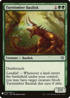 Turntimber Basilisk card from The List Reprints