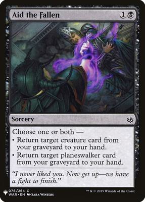Aid the Fallen card from The List Reprints