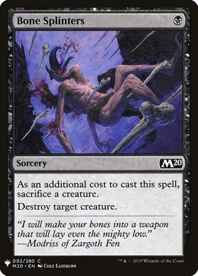 Bone Splinters card from The List Reprints
