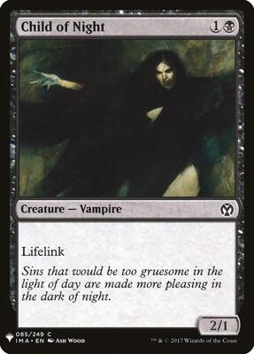 Child of Night card from The List Reprints