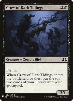 Crow of Dark Tidings card from The List Reprints