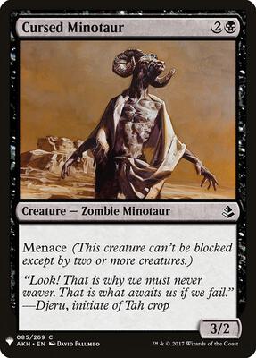 Cursed Minotaur card from The List Reprints